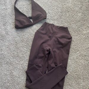 CSB Espresso Serenity Activewear Set / Scrunch Leggings & Celine Crop / SMALL